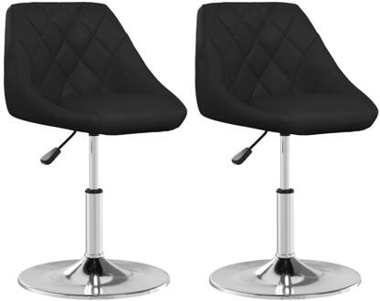 vidaXL Eetkamerstoelen 2 st kunstleer zwart