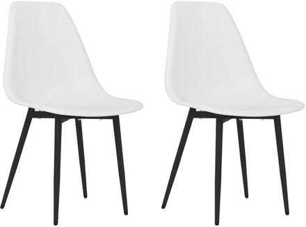 vidaXL Eetkamerstoelen 2 st PP wit