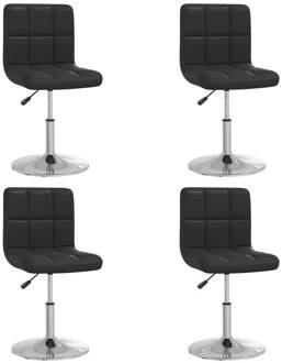 vidaXL Eetkamerstoelen 4 st kunstleer zwart