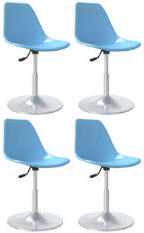 vidaXL Eetkamerstoelen draaibaar 4 st PP blauw