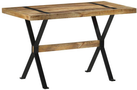 vidaXL Eettafel 120x60x76 cm ruw mangohout Bruin