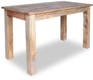 vidaXL Eettafel 120x60x77 cm massief gerecycled hout Bruin