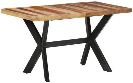 vidaXL Eettafel 140x70x75 cm massief hout met honingkleurige afwerking Bruin