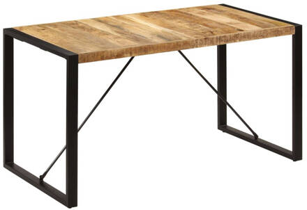 vidaXL Eettafel 140x70x75 cm massief mangohout Bruin