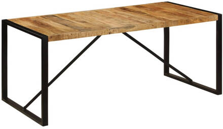 vidaXL Eettafel 180 cm massief ruw mangohout Bruin