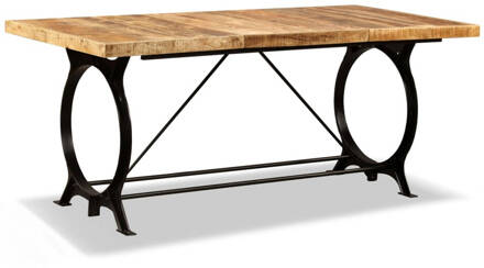 vidaXL Eettafel 180 cm massief ruw mangohout Bruin