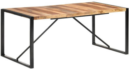 vidaXL Eettafel 180x90x75 cm massief hout met sheesham afwerking Bruin