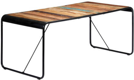 vidaXL Eettafel 180x90x76 cm massief gerecycled hout Multicolor