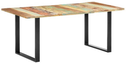 vidaXL Eettafel 180x90x76 cm massief gerecycled hout Multicolor