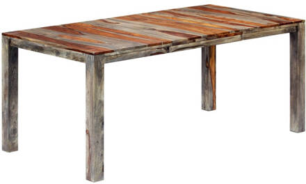 vidaXL Eettafel 180x90x76 cm massief sheeshamhout grijs