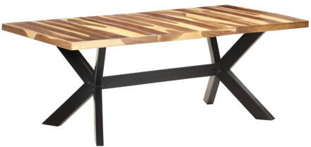 vidaXL Eettafel 200x100x75 cm hout met honingkleurige afwerking Bruin