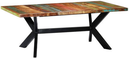 vidaXL Eettafel 200x100x75 cm massief gerecycled hout Multicolor