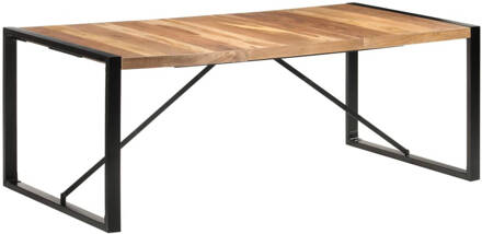 vidaXL Eettafel 200x100x75 cm massief hout met sheesham afwerking Bruin