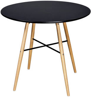 vidaXL Eettafel rond MDF zwart