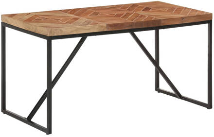 vidaXL Eettafel Zwart 140 x 70 x 76 cm Bruin