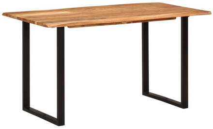 vidaXL Eettafel Zwart 140 x 70 x 76 cm Bruin