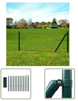 vidaXL Euro Hekset - 25m x 1.2m - Groen PVC Coating - Sterke Constructie