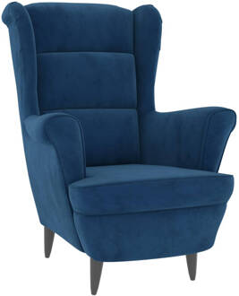 vidaXL Fauteuil fluweel blauw