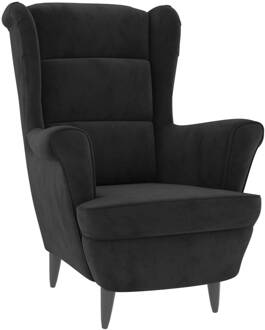 vidaXL Fauteuil fluweel zwart