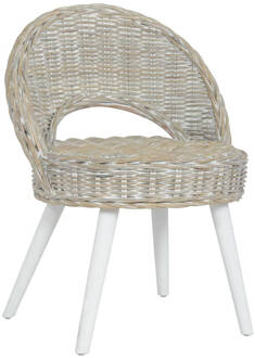 vidaXL Fauteuil kubu rattan wit