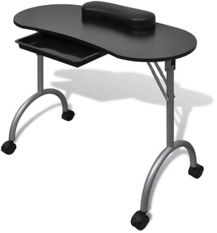 Vidaxl Foldable Manicure Table With A Thick Wrist Pillow 4 Lockable Wheels Nail Tables Professional Commercial Furniture 2 Color
