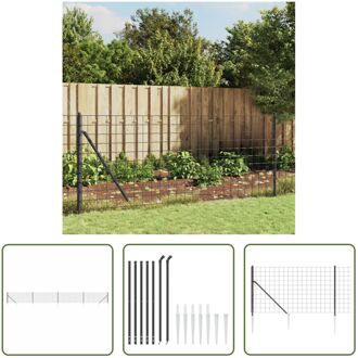 vidaXL Gaashekwerk - Draadgaas 1 x 10m - Antraciet - Gegalvaniseerd staal met PVC-coating Grijs