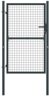 vidaXL Gaaspoort 100x250 cm gegalvaniseerd staal grijs Antraciet