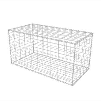 vidaXL Gabion mand 100x50x50 cm gegalvaniseerd staal Zilver