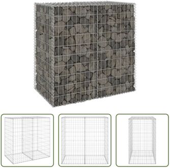 vidaXL Gabion Mand - 100x60x100 cm - Zilver - Gegalvaniseerd Staal - Hoog draagvermogen Zilverkleurig