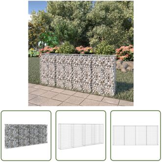 vidaXL Gabion Mand - 200 x 20 x 85 cm - Zilver - Gegalvaniseerd Staal Zilverkleurig