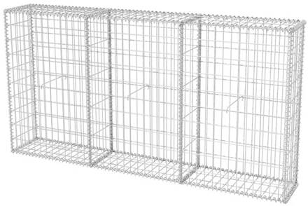 vidaXL Gabion mand 200x30x100 cm gegalvaniseerd staal Zilver