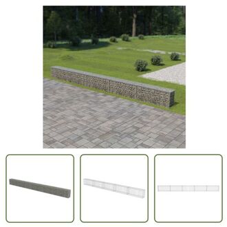 vidaXL Gabion Mand 600x30x50 cm - Robuust en Duurzaam - Zilver Zilverkleurig