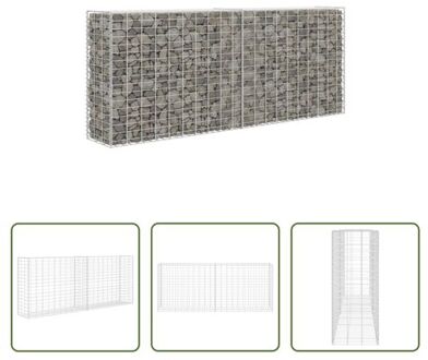 vidaXL Gabion Mand - 85x30x200 cm - Gegalvaniseerd Staal - Draaddiameter 3.5 mm Zilverkleurig