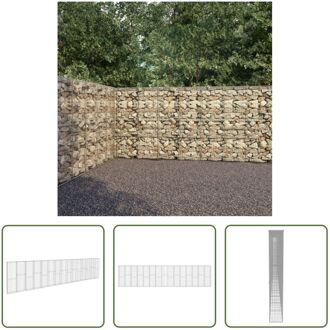 vidaXL Gabion mand - 900x50x200 cm - Zilver - Gegalvaniseerd staal Zilverkleurig