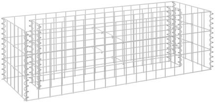 vidaXL Gabion plantenbak 90 x 30 x 30 cm Zilver