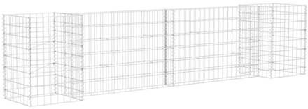 vidaXL Gabion plantenbak H-vormig 260x40x60 cm staaldraad Zilver