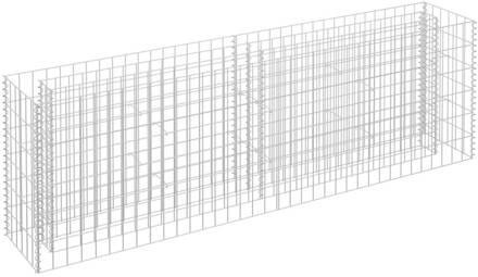 vidaXL Gabion plantenbak verhoogd 180x30x60 cm gegalvaniseerd staal Zilver