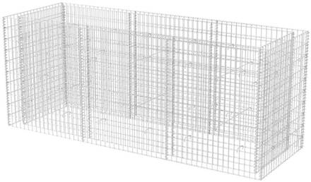 vidaXL Gabion plantenbak verhoogd 270x90x100 cm staal Zilver