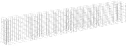 vidaXL Gabion plantenbak verhoogd 360x30x60 cm gegalvaniseerd staal Zilver