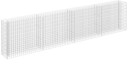 vidaXL Gabion plantenbak verhoogd 360x30x90 cm gegalvaniseerd staal Zilver