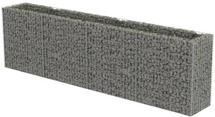 vidaXL Gabion plantenbak verhoogd 360x50x100 cm gegalvaniseerd staal Zilver