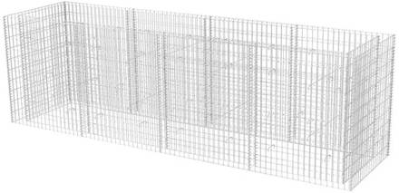 vidaXL Gabion plantenbak verhoogd 360x90x100 cm staal Zilver