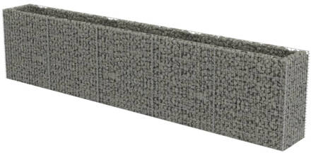 vidaXL Gabion plantenbak verhoogd 450x50x100 cm gegalvaniseerd staal Zilver