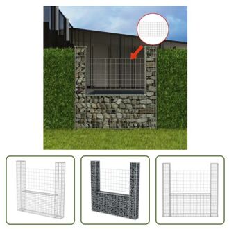 vidaXL Gabion Schanskorf 160x20x150 - Zilver - 3.5 mm draad - 1400 kg/m³ Zilverkleurig