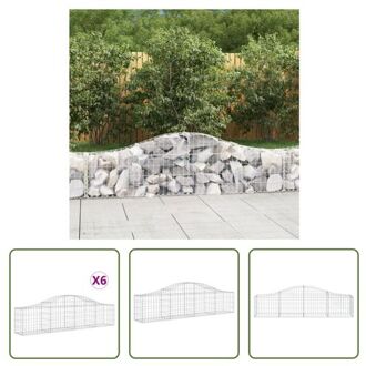 vidaXL Gabion schanskorf 200x30x40/60 cm - gegalvaniseerd ijzer - decoratief geluidsisolerende tuinbarrière Zilverkleurig