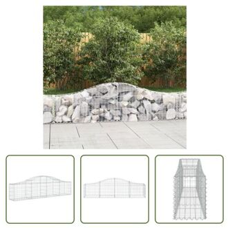 vidaXL Gabion Schanskorf 200x30x40/60 cm - Geluidsisolerende tuinbarrière - Gegalvaniseerd ijzer Zilverkleurig