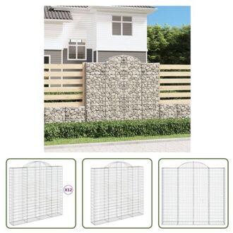 vidaXL Gabion Schanskorf 200x50x180/200 - Gegalvaniseerd IJzer - Decoratieve tuinbarrière Zilverkleurig