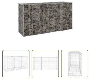 vidaXL Gabion schanskorf - 200x60x100cm - zilver - gegalvaniseerd staal Zilverkleurig