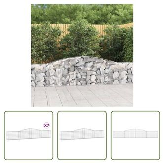 vidaXL Gabion Schanskorf - 400x30x60/80 cm - Decoratieve en geluidsisolerende tuinbarrières Zilverkleurig