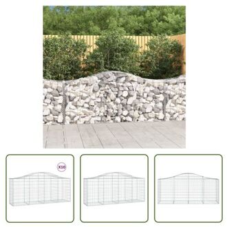 vidaXL Gabion Schanskorf - Decoratieve Tuinbarrières - 100 x 50 x 80/100 cm - Gegalvaniseerd IJzer Zilverkleurig